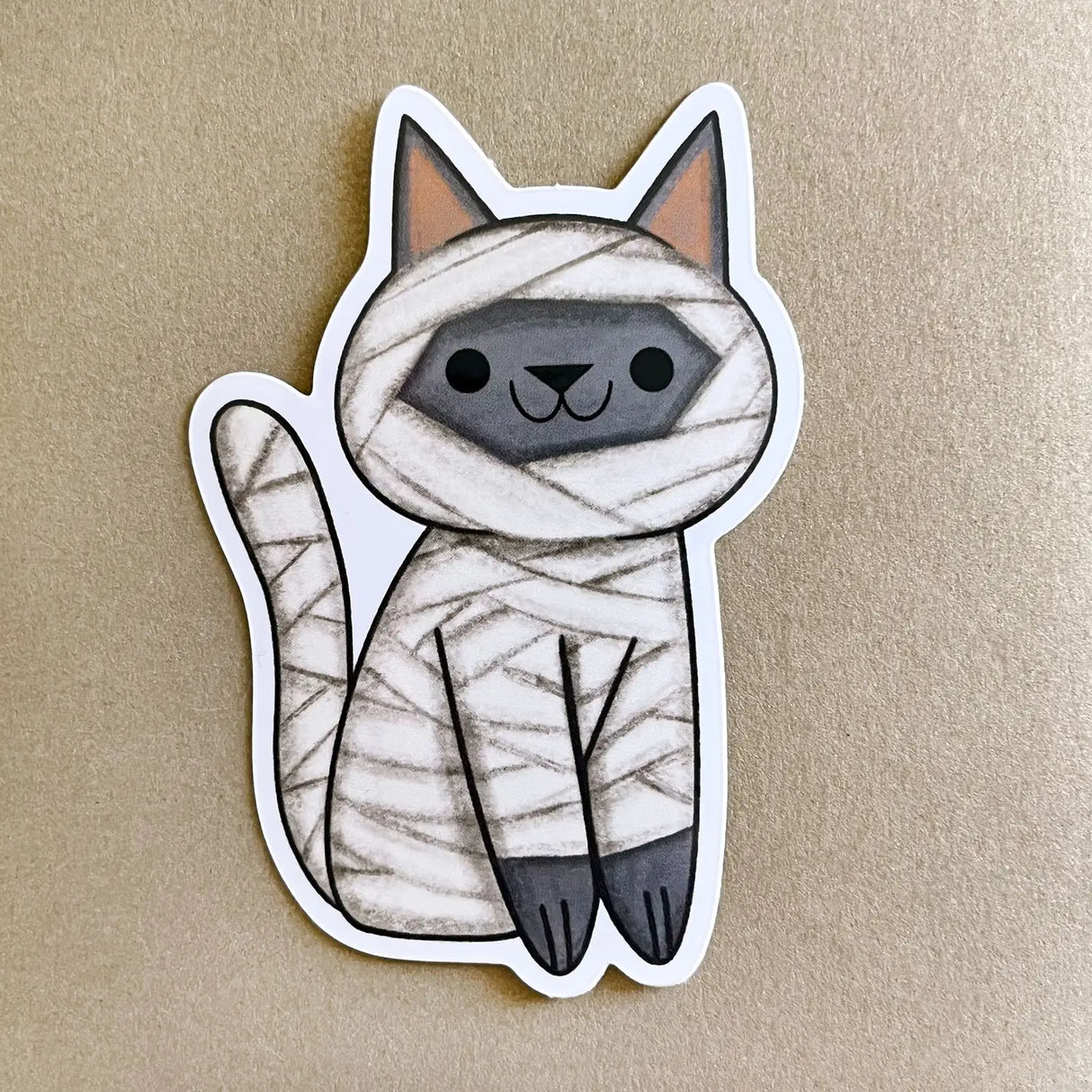 Nellie Le Mummy Cat Halloween Vinyl Sticker