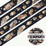 Allison Stoiser Art - North American Owl Gold Foil Washi Tape