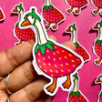 Our OG goose, Gooseberry, inspired by the classic Midwestern porch ornament, but made into a vinyl sticker!

These matte vinyl stickers feature an original design and are water, weather, and scratch proof. Perfect for putting on water bottles, computers or just about anywhere else.
