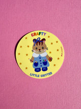 This adorable sticker is perfect for those who like to get a little crafty!

These matte vinyl stickers feature an original design and are water, weather, and scratch proof. Perfect for putting on water bottles, computers or just about anywhere else.