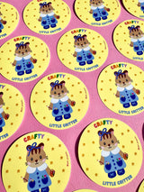 This adorable sticker is perfect for those who like to get a little crafty!

These matte vinyl stickers feature an original design and are water, weather, and scratch proof. Perfect for putting on water bottles, computers or just about anywhere else.