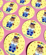 This adorable sticker is perfect for those who like to get a little crafty!

These matte vinyl stickers feature an original design and are water, weather, and scratch proof. Perfect for putting on water bottles, computers or just about anywhere else.