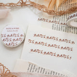Designed by Rebecca.&nbsp;This washi tape features watercolour vines and leaves in autumn hues. This roll of washi tape is 10m long and 10mm wide, thinner than our usual 15mm tape.&nbsp;

Length: 10m&nbsp;
Width: 10mm