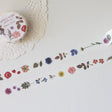 This pressed flower washi tape is designed for journalers, botanical enthusiasts, and stationery lovers drawn to the delicate beauty of real pressed florals. Featuring scanned camellias, delphiniums, blue cardinals, and plum blossoms.

Length: 10m&nbsp;
Width: 15mm