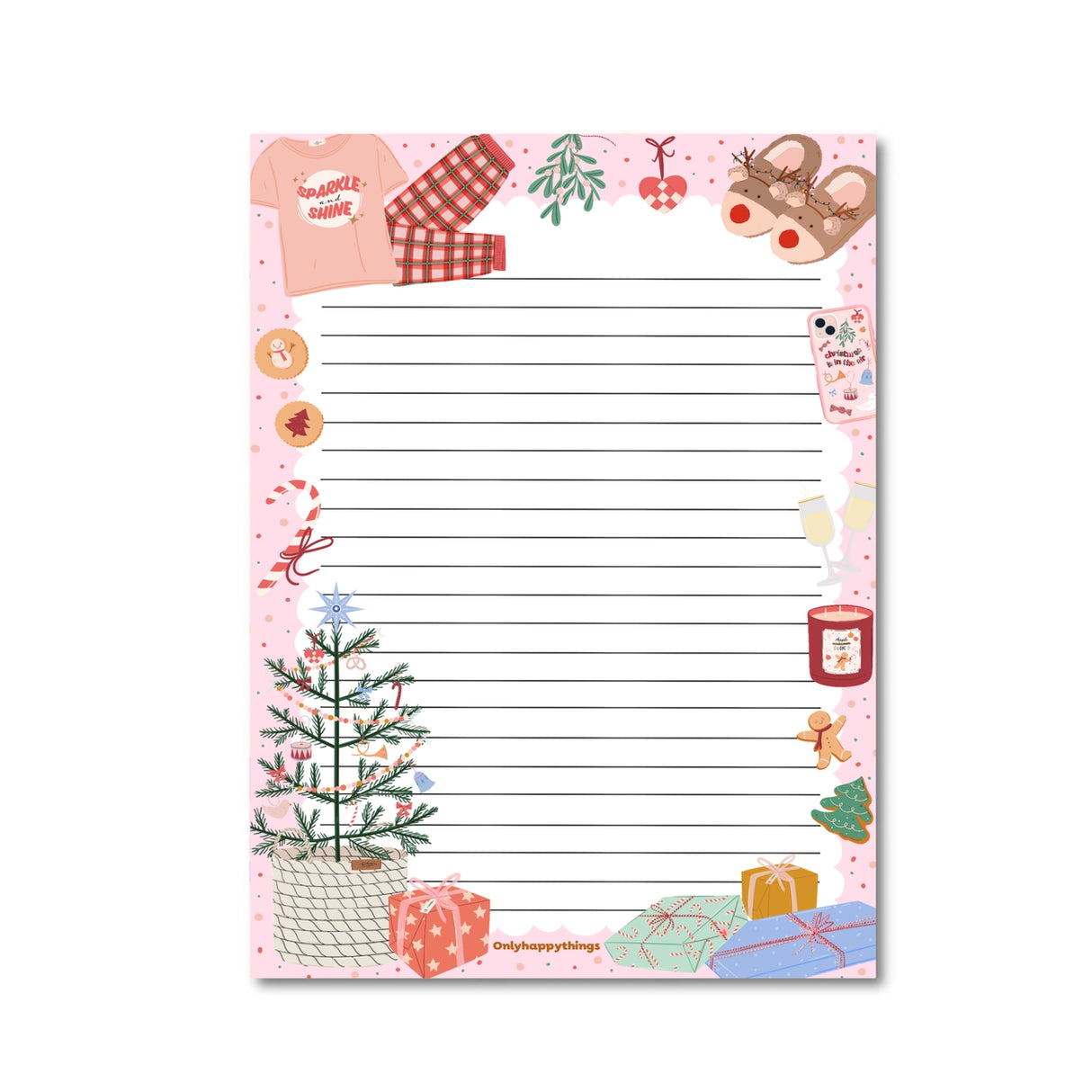 Only Happy Things Stationery - Notepad Christmas Girl Notepad A5