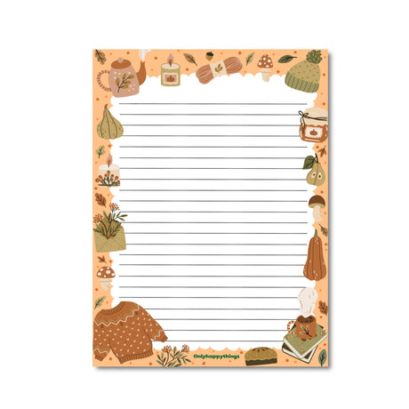 Only Happy Things Stationery - Cozy Autumn Notepad A5