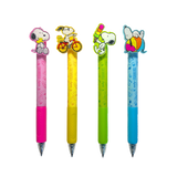 Bring some Peanuts joy to your writing with the OOLY x Peanuts Black Ink Retractable Gel Pens Set! Each of these four retractable pens features a different playful Snoopy scene—Snoopy eating ice cream, hugging Woodstock, riding a bike, and lounging on a beach ball. With colorful barrels in pink, yellow, green, and blue, these black ink pens with gel ink add a fun pop to your school supplies. Jot down notes or sketch Snoopy’s next adventure—these pens make every writing task more enjoyable.