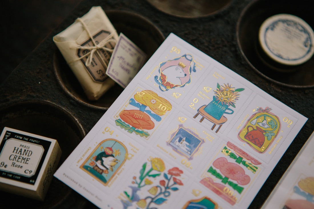 OURS Studio Bedtime Story Stamp Style Sticker