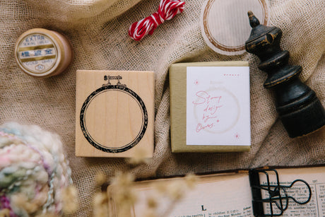 OURS Studio Circle Embroidery Hoop Rubber Stamp