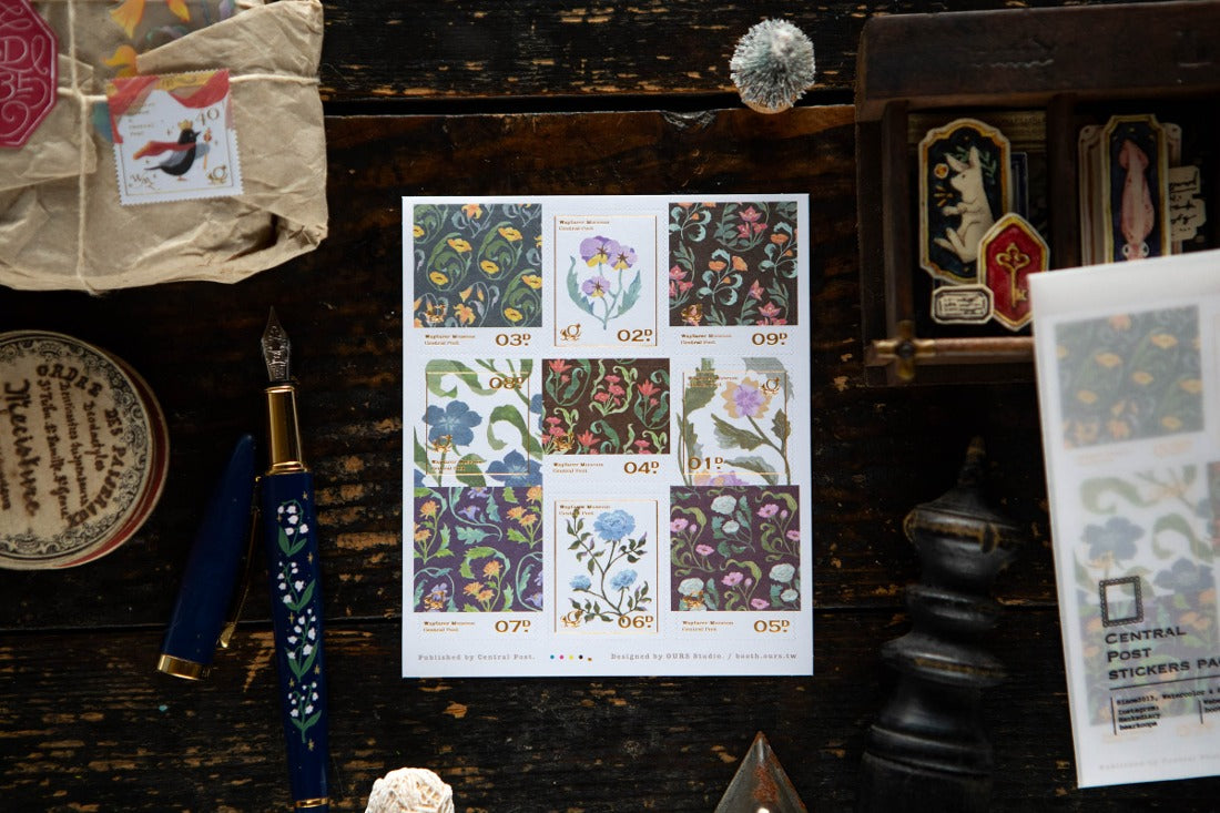OURS Studio Desk of Botanist Stamp Style Sticker