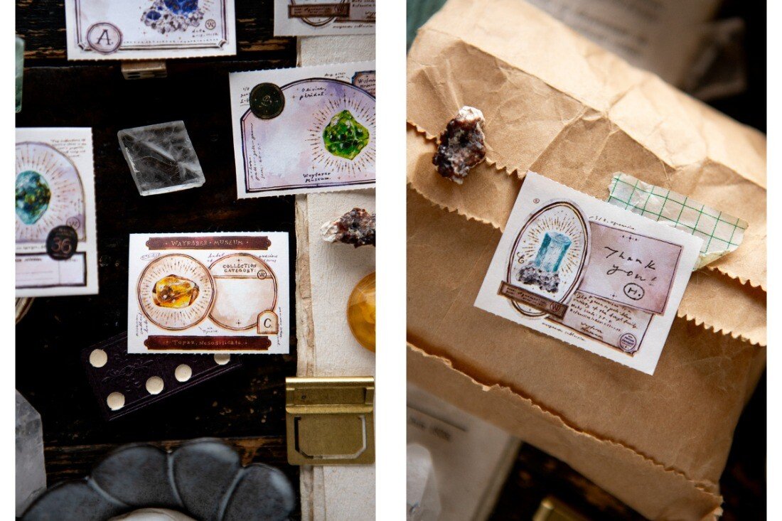 Decorate your pages or gifts with a variety of sticky memos that have a corresponding gem to each of them and a space to write a small message, making it perfect for quick entries or gift giving. Perfect for those who are a fan of crystals.