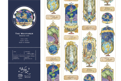 OURS Studio Wayfarer Washi Tape Decorative tape with artistic designs and brand name on a white background