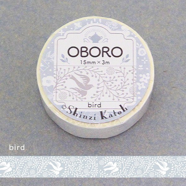 Shinzi Katoh Oboro Bird White Washi Tape