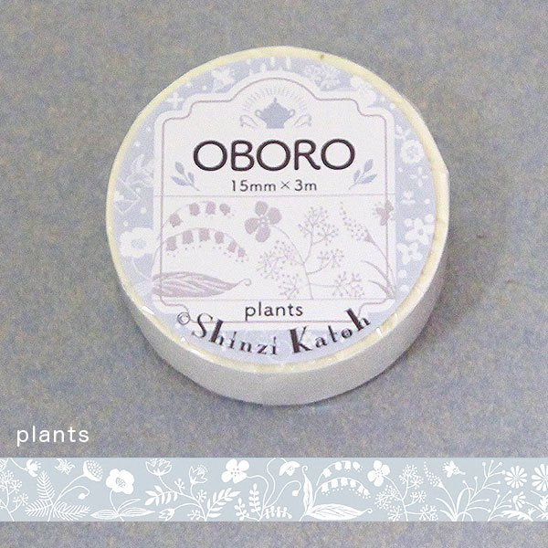 Shinzi Katoh Oboro Plants White Washi Tape
