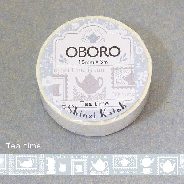 Shinzi Katoh Oboro Tea Time White Washi Tape