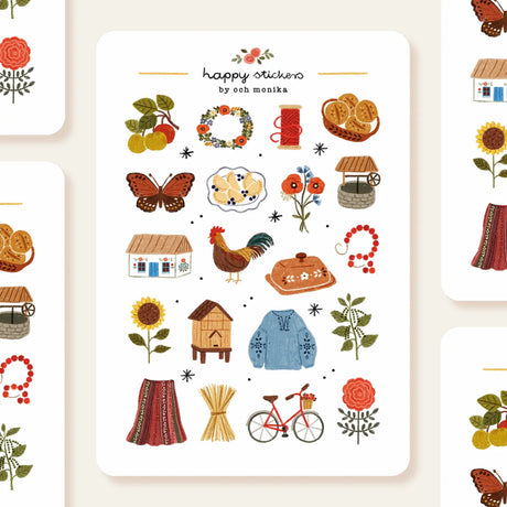 OchMonika Folk Cottage Sticker Sheet

A sticker sheet full of cute little stickers perfect for planners, journals, or scrapbooking ❤
