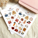A matte paper sticker sheet filled with cozy, hand-drawn illustrations, perfect for planners, journals, or scrapbooking. It features a slow life and hygge lifestyle theme, making it a perfect fit for mindful living enthusiasts. All designs are lovingly created by Monika Szczerbińska.
