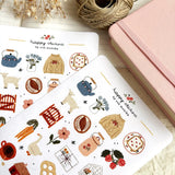 A matte paper sticker sheet filled with cozy, hand-drawn illustrations, perfect for planners, journals, or scrapbooking. It features a slow life and hygge lifestyle theme, making it a perfect fit for mindful living enthusiasts. All designs are lovingly created by Monika Szczerbińska.
