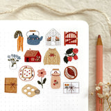 A matte paper sticker sheet filled with cozy, hand-drawn illustrations, perfect for planners, journals, or scrapbooking. It features a slow life and hygge lifestyle theme, making it a perfect fit for mindful living enthusiasts. All designs are lovingly created by Monika Szczerbińska.
