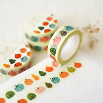OchMonika Pumpkins Washi Tape
Pumpkin washi tape featuring autumn touches. This aesthetic decorative tape brings a cozy vibe to any stationery collection. All designs are lovingly created by Monika Szczerbińska.