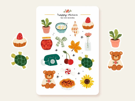 A sticker sheet full of cute little stickers perfect for planners, journals, or scrapbooking ❤
