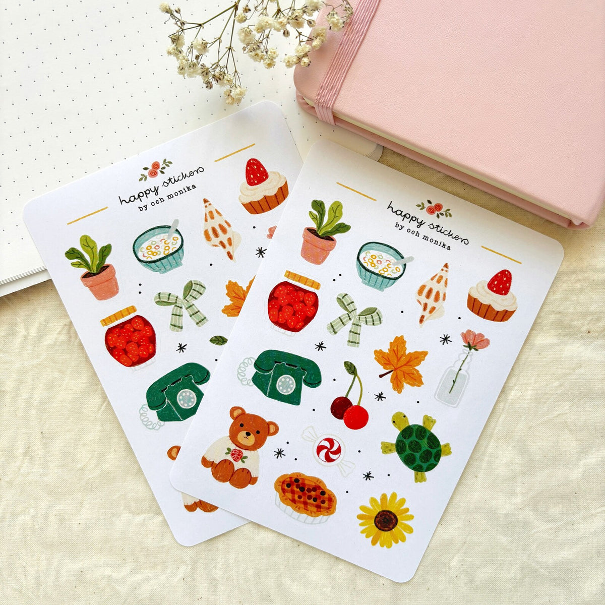 Och Monika Cute Small Things Sticker Sheet β Little Craft Place