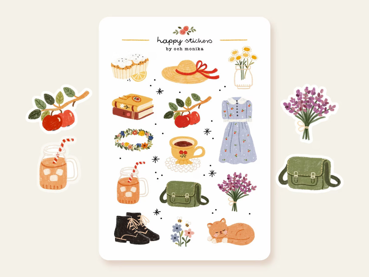A sticker sheet full of cute little stickers perfect for planners, journals, or scrapbooking ❤