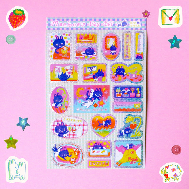 A6 Sticker Sheet

Great for journaling and decorating!

Water resistant, not waterproof. Do not place in areas of high wear.&nbsp;