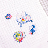 Odd Rabbits - Cosmi Cafe Star Holo Transparent Sticker Sheet

A6 Holo Transparent Sticker Sheet!

Should not be placed in areas of heavy wear (phone cases, laptops, water bottles, etc).

Great for journaling or decorating flat spaces!