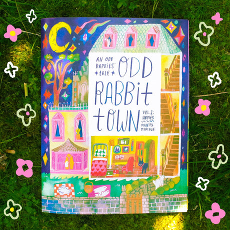 The Odd Rabbit Town zine is 8.5x11, 20 pages plus the cover, with 9 'home' illustration, accompanied with stories.

Minor misalignment or smudges are not considered to be b-grade.&nbsp;