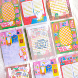 Based on a cozy house, this is a 100 x 140mm memo pad with 100 sheets and 4 different designs.

Great for journaling or jotting down a quick to do list!