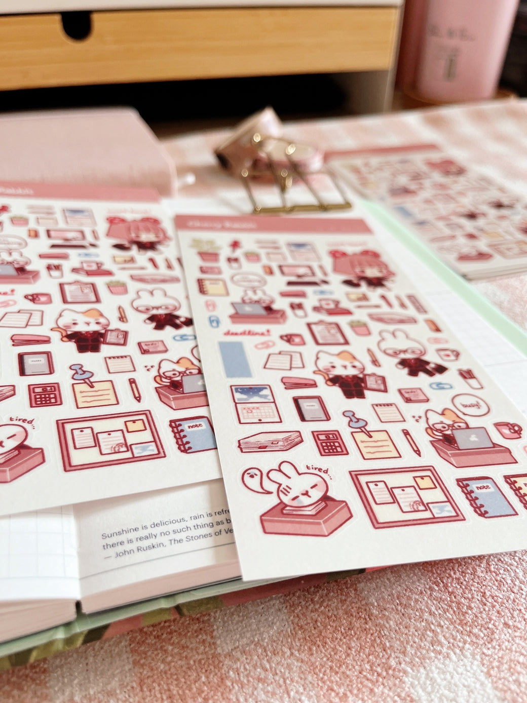 Cherry Rabbit Office Days Sticker Sheet