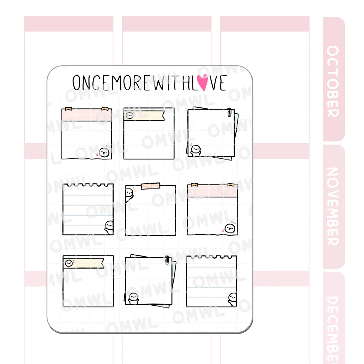 Once More With Love - M1402 Mini Note Pages Sticker Sheet

Here are some functional mini note pages for you to use in your planners!