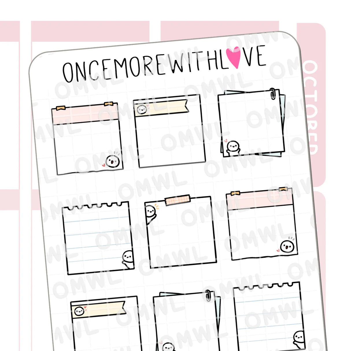 Once More With Love - M1402 Mini Note Pages Sticker Sheet

Here are some functional mini note pages for you to use in your planners!