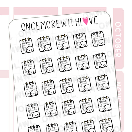 Once More With Love - M1521 To Do List Notepad Sticker Sheet

A cute munchkin with a To Do notepad to for marking your To Do lists!