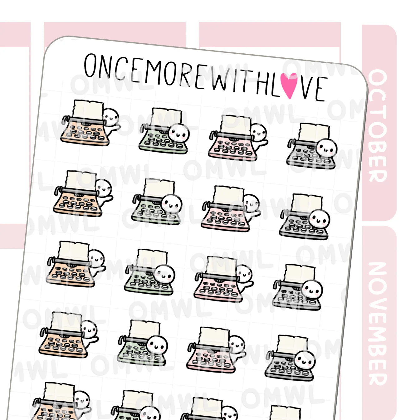 Once More With Love - M1538 Typewriter Munchkin Sticker Sheet

Cozy typewriter munchkin stickers perfect for planning, journaling, pen pal, writing sessions, or creative time!