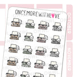 Once More With Love - M1538 Typewriter Munchkin Sticker Sheet

Cozy typewriter munchkin stickers perfect for planning, journaling, pen pal, writing sessions, or creative time!