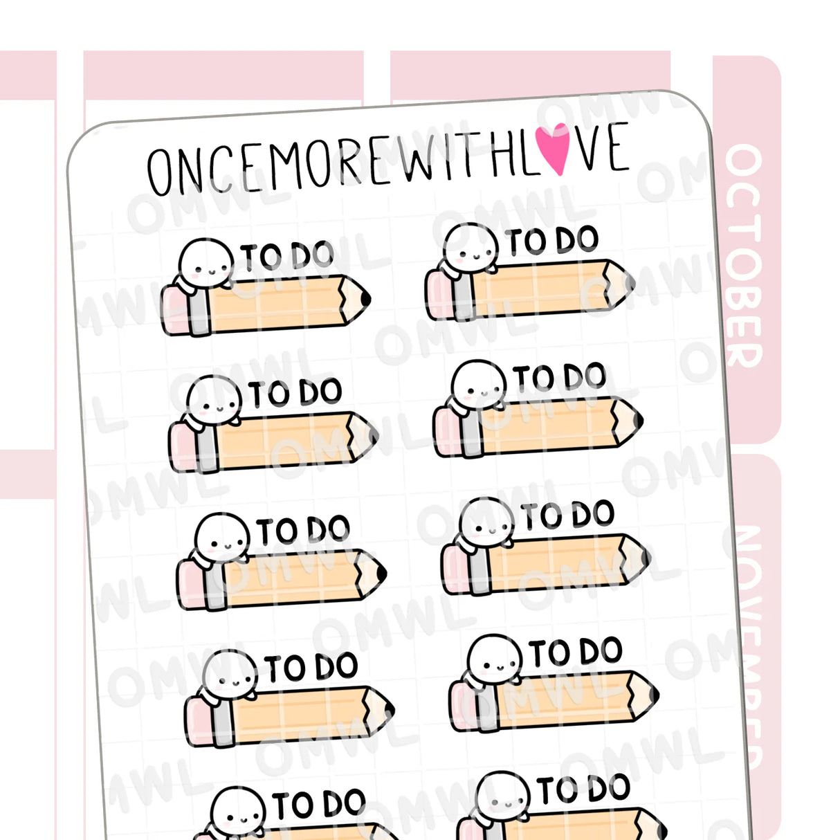 Once More With Love - M1542 To Do Pencils Sticker Sheet

Great as headers for your To Do lists! These munchkin To Do pencils are super cute!