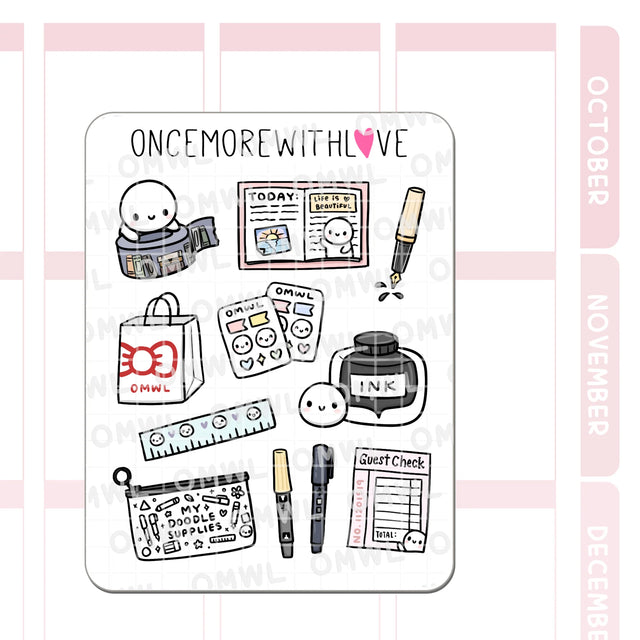 Once More With Love - M1546 Little Craft Fest Large Deco Sticker Sheet

Stickers I designed with LittleCraftFest in mind! But they work great for any stationery lover and especially for junk journaling!