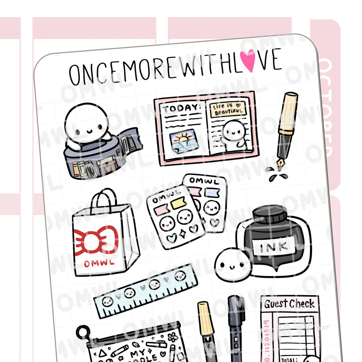 Once More With Love - M1546 Little Craft Fest Large Deco Sticker Sheet

Stickers I designed with LittleCraftFest in mind! But they work great for any stationery lover and especially for junk journaling!