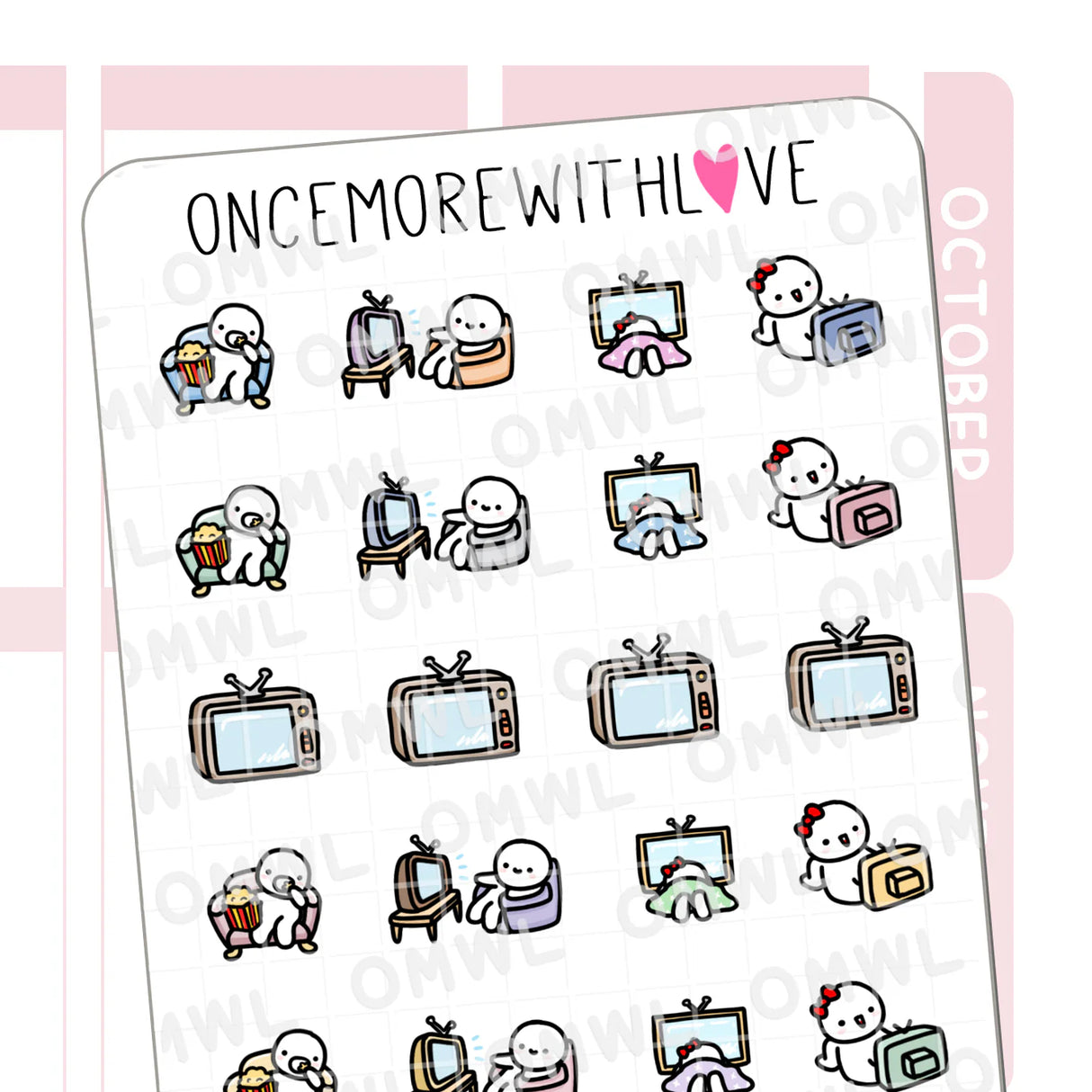 Once More With Love - M655 Movie and TV 2.0 Sticker Sheet

Stickers for watching TV, movies, Netflix, Hulu, anything you want!