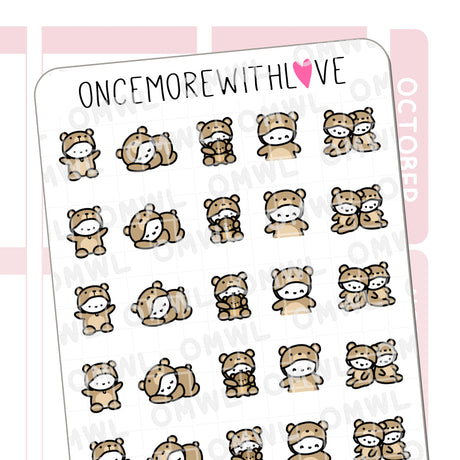 Once More With Love - M719 Teddy Bear Sticker Sheet