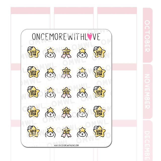 Once More With Love - M1030 Gold Star Sticker Sheet