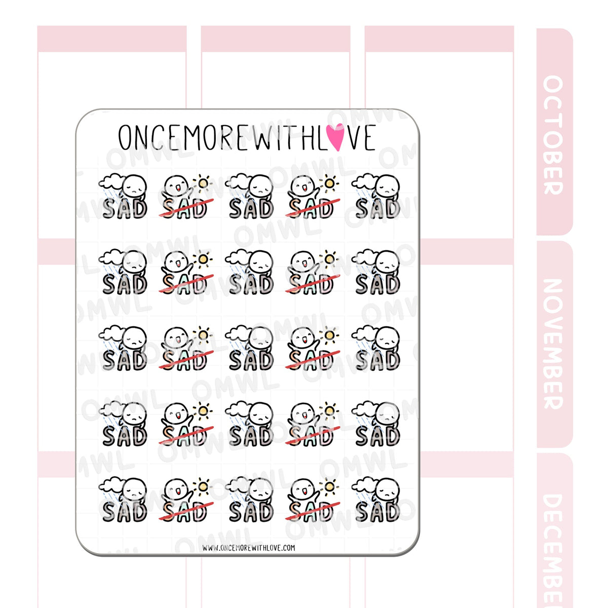 Once More With Love - M1042 Seasonal Affective Disorder Sticker Sheet ...