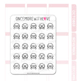 Whether you wear your glasses for style, with prescription, or for blue light blocking...etc, these munchkins are here for ya! You can also use these stickers as reminders for an eye exam, study sesh, eyewear shopping, or simply for dorking it out on whatever it is that you are passionate about!