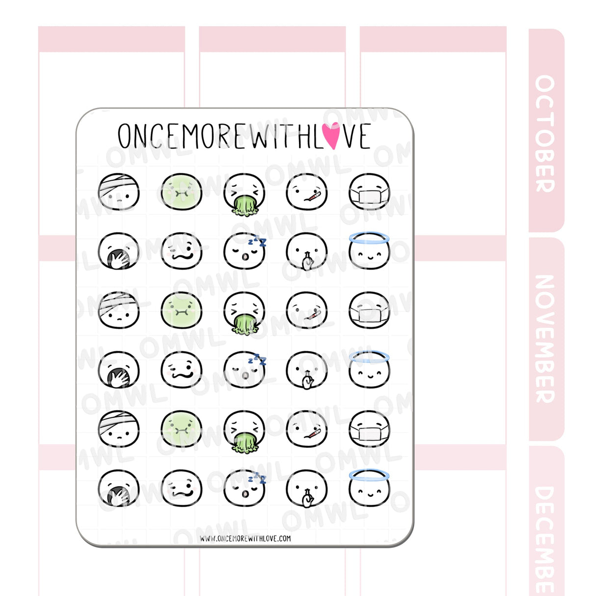 Once More With Love - M731 Munchkin Emojis Pt. 8 Sticker Sheet