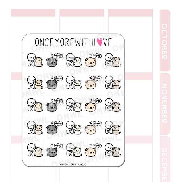 Use treats to train your fur baby or use these stickers to mark when you make or give them special treats! 