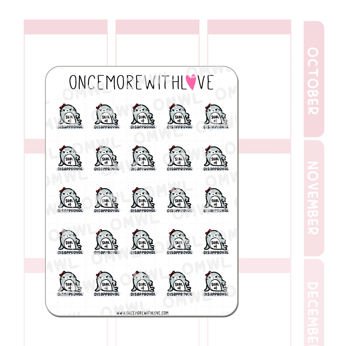 Once More With Love - V144 Seal of Disapproval Sticker Sheet