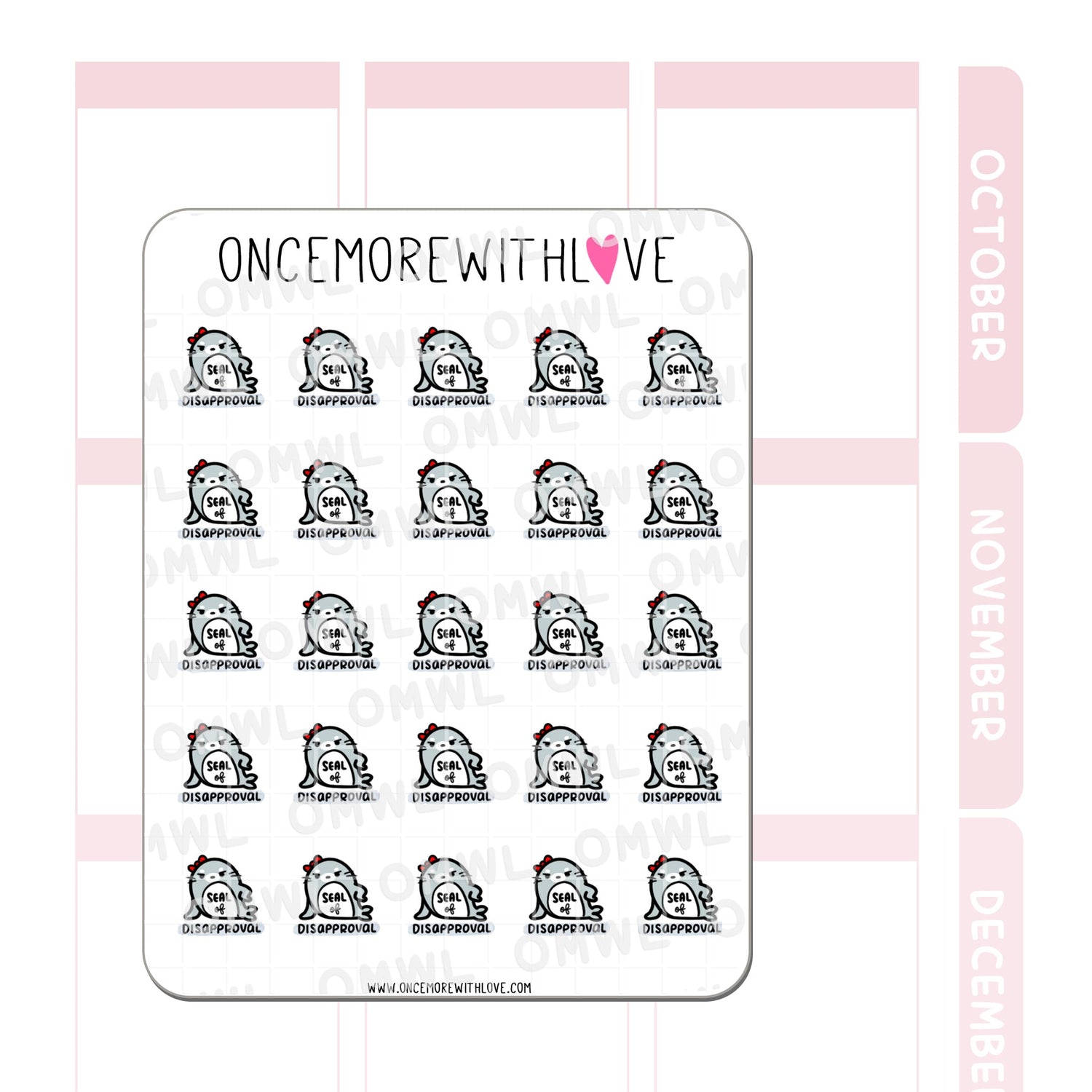 Once More With Love - V144 Seal of Disapproval Sticker Sheet