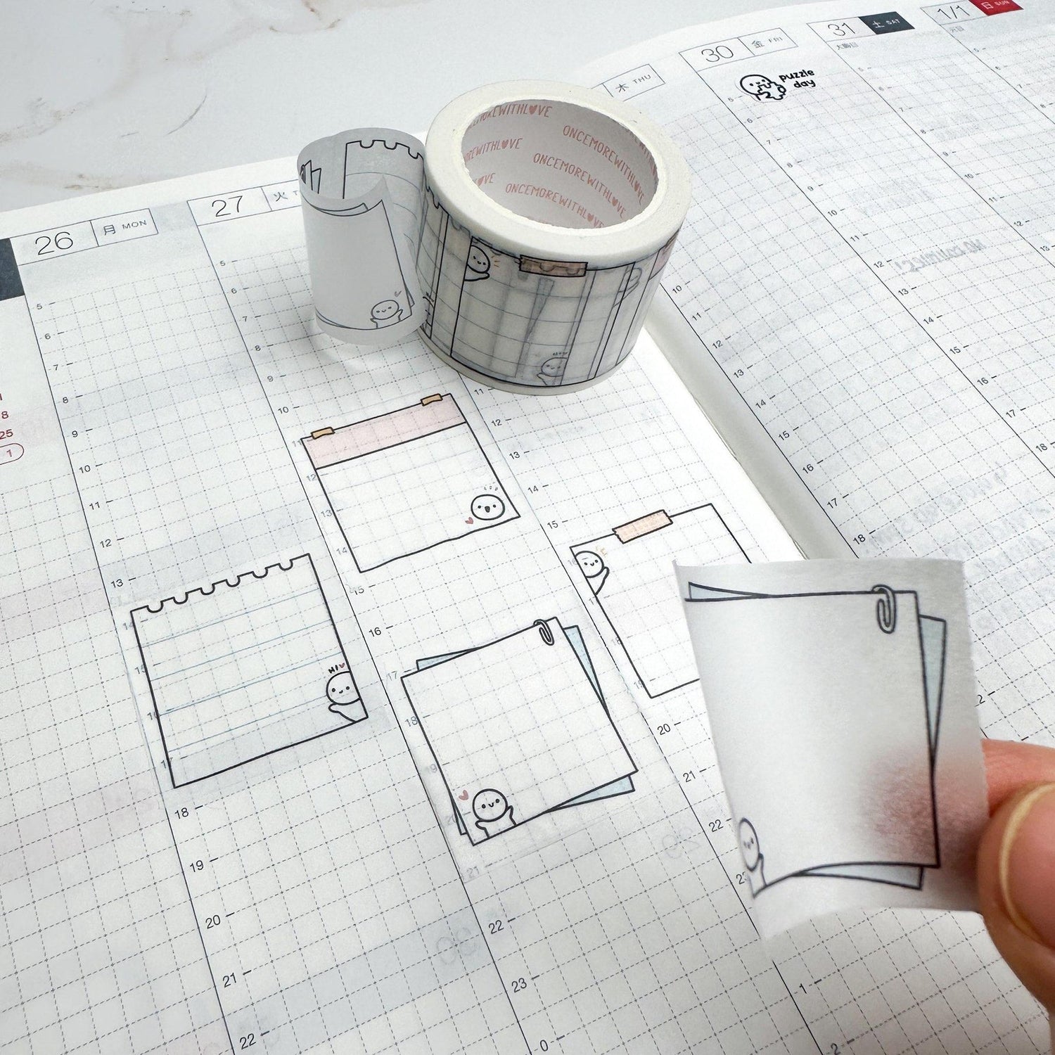 Once More With Love - WASHI 1.3" - Perforated Notes Version 1